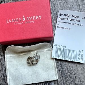 James Avery Tiny Hearts Hoop Ear Posts